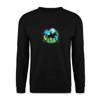Cheval - Sweat-shirt Unisexe - noir - Devant - Alina (178cm) & Michal (187cm)