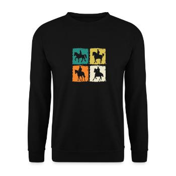 Cheval - Sweat-shirt Unisexe - noir - Devant - Alina (178cm) & Michal (187cm)