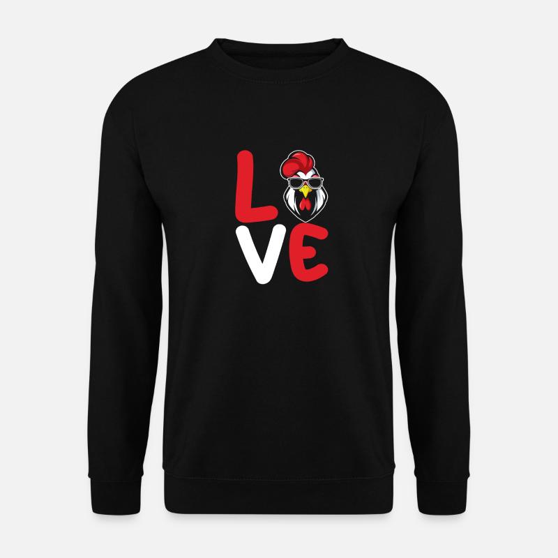 Hühner Hahn - Unisex Pullover - Schwarz