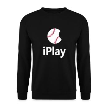 Baseball Logo "iPlay" - Unisex Sweatshirt - black - Front - Alina (178cm) & Michal (187cm)