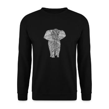 Elefant schwarz/weiß - Unisex Pullover - Schwarz - Vorne - Alina (178cm) & Michal (187cm)