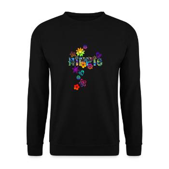 HIPPIE - Unisex Sweatshirt - black - Front - Alina (178cm) & Michal (187cm)