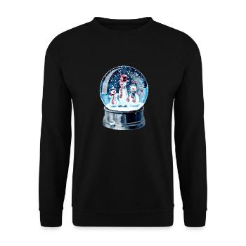 Weihnachten Schneekugel - Unisex Pullover - Schwarz - Vorne - Alina (178cm) & Michal (187cm)