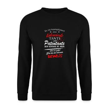 tätowierte Tante Beweis - Unisex Pullover - Schwarz - Vorne - Alina (178cm) & Michal (187cm)
