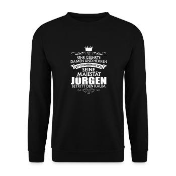 JÜRGEN - Majestät - Unisex Pullover - Schwarz - Vorne - Alina (178cm) & Michal (187cm)