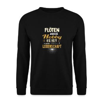 Flöten und Flöte spielen - Unisex Pullover - Schwarz - Vorne - Alina (178cm) & Michal (187cm)