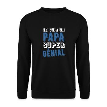 papa génial t shirt père - Sweat-shirt Unisexe - noir - Devant - Alina (178cm) & Michal (187cm)