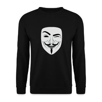 Fun Guy Fawkes Anonymous - Unisex Pullover - Schwarz - Vorne - Alina (178cm) & Michal (187cm)
