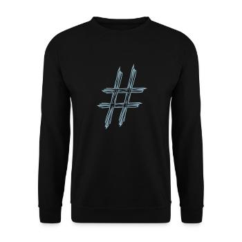 hashtag # - Unisex Pullover - Schwarz - Vorne - Alina (178cm) & Michal (187cm)