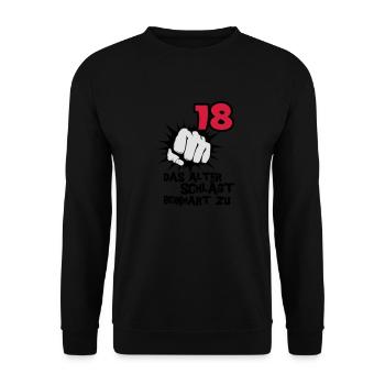 18ème Date de naissance: Age claque Beinhart - Sweat-shirt Unisexe - noir - Devant - Alina (178cm) & Michal (187cm)