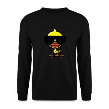 Planche à roulettes fraîche de canard - Sweat-shirt Unisexe - noir - Devant - Alina (178cm) & Michal (187cm)