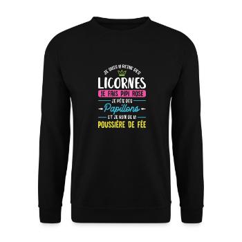 La reine des licornes - Sweat-shirt Unisexe - noir - Devant - Alina (178cm) & Michal (187cm)