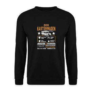 Kastenwagen Shirt Der Fahrer - Unisex Pullover - Schwarz - Vorne - Alina (178cm) & Michal (187cm)