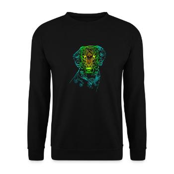 Rainbow Doodle Dog - Unisex Sweatshirt - black - Front - Alina (178cm) & Michal (187cm)