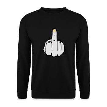 mittelfinger_colors - Unisex Pullover - Schwarz - Vorne - Alina (178cm) & Michal (187cm)