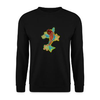 Carpe Japonaise - Sweat-shirt Unisexe - noir - Devant - Alina (178cm) & Michal (187cm)