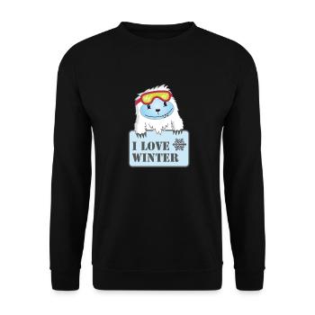 Yeti - J'aime l'hiver - Sweat-shirt Unisexe - noir - Devant - Alina (178cm) & Michal (187cm)