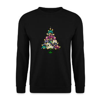 Joueur d’arbre de Noël - Sweat-shirt Unisexe - noir - Devant - Alina (178cm) & Michal (187cm)