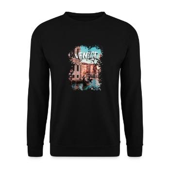 Venice - Unisex Sweatshirt - black - Front - Alina (178cm) & Michal (187cm)
