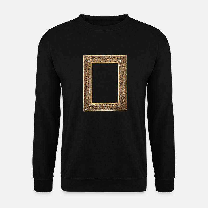 🖼️ Schwarz goldener Bilderrahmen - Unisex Pullover - Schwarz