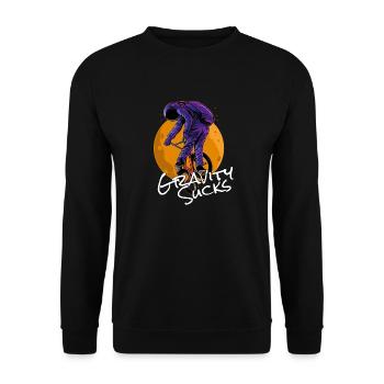 BMX astronaut bike freestyle shirt gift - Unisex Sweatshirt - black - Front - Alina (178cm) & Michal (187cm)