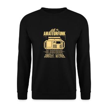 Amateurfunker Hobby Funker Geschenkidee - Unisex Pullover - Schwarz - Vorne - Alina (178cm) & Michal (187cm)