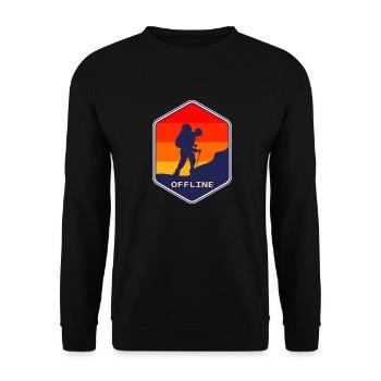 Hiking, climbing, climb, walking, mountain, hike, - Unisex Pullover - Schwarz - Vorne - Alina (178cm) & Michal (187cm)