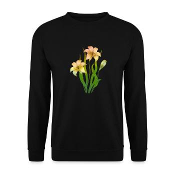 Fleurs - Sweat-shirt Unisexe - noir - Devant - Alina (178cm) & Michal (187cm)