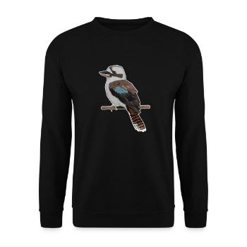 Kookaburra bird drawing biologist bird lover - Unisex Sweatshirt - black - Front - Alina (178cm) & Michal (187cm)