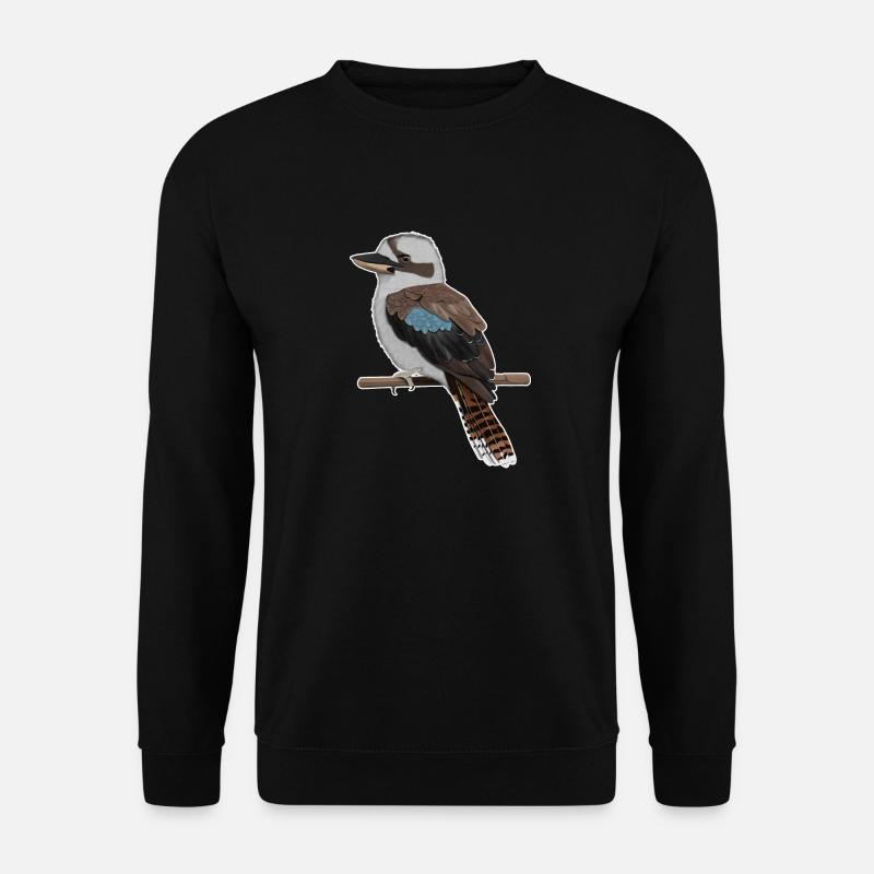 Kookaburra Vogel Zeichnung Biologe Vogelfreund - Unisex Pullover - Schwarz
