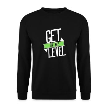 Get onmy Level - Original green Design - Unisex Sweatshirt - black - Front - Alina (178cm) & Michal (187cm)