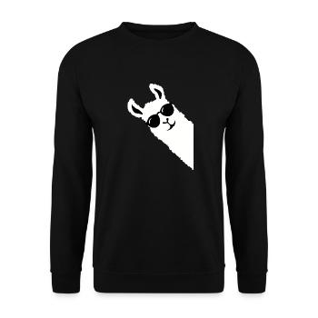 Lama Drôle de lunettes de soleil - Sweat-shirt Unisexe - noir - Devant - Alina (178cm) & Michal (187cm)