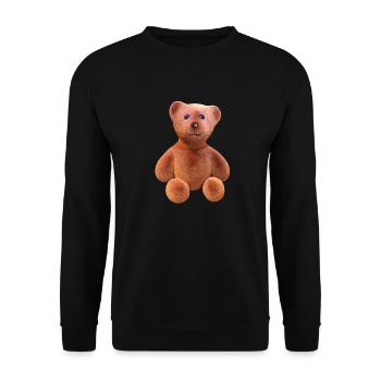 Cute Teddy Bear - Unisex Sweatshirt - black - Front - Alina (178cm) & Michal (187cm)