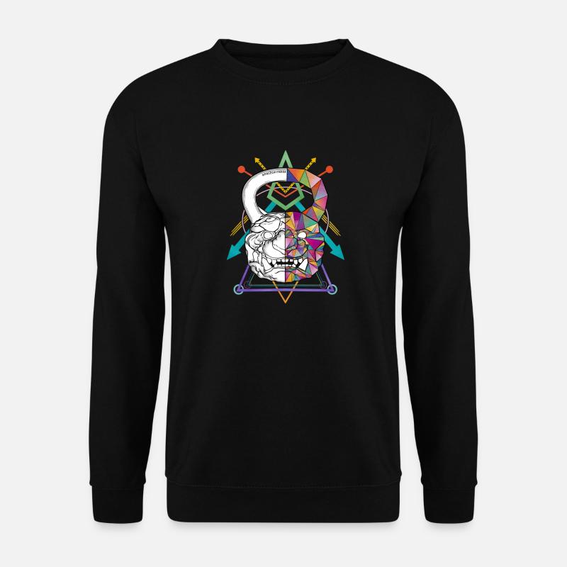 MysticTigerbell Kettlebell Paleofitness Geometric - Unisex Pullover - Schwarz