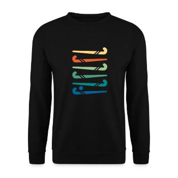 Hockey sticks colorful - Unisex Sweatshirt - black - Front - Alina (178cm) & Michal (187cm)