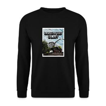 Landwirt in MV Jaguar mit Rahmen - Unisex Pullover - Schwarz - Vorne - Alina (178cm) & Michal (187cm)