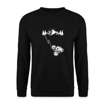 Bear Mountain Bike MTB Bike - Unisex Sweatshirt - black - Front - Alina (178cm) & Michal (187cm)