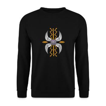 Roman Coat of Arms - Legion SPQR - Scutum - Unisex Sweatshirt - black - Front - Alina (178cm) & Michal (187cm)