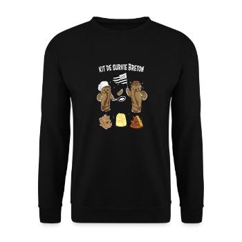kit de survie breton - Sweat-shirt Unisexe - noir - Devant - Alina (178cm) & Michal (187cm)