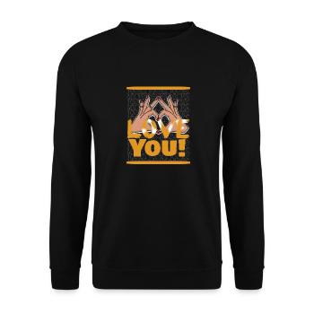Love - I love you - Unisex Sweatshirt - black - Front - Alina (178cm) & Michal (187cm)
