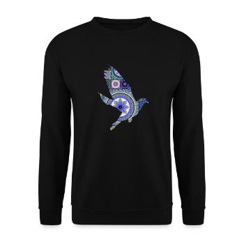 Taube ornament - Unisex Pullover - Schwarz - Vorne - Alina (178cm) & Michal (187cm)