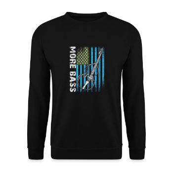 More Bass Double Bass with American Flag - Unisex Sweatshirt - black - Front - Alina (178cm) & Michal (187cm)