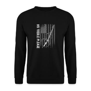 More bass - no treble - double bass for bass players - Unisex Sweatshirt - black - Front - Alina (178cm) & Michal (187cm)