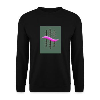 Abstrakte Natur Tannen Design Shirts etc. Pink - Unisex Pullover - Schwarz - Vorne - Alina (178cm) & Michal (187cm)