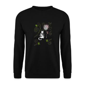 Cat - Unisex Sweatshirt - black - Front - Alina (178cm) & Michal (187cm)
