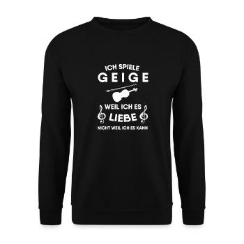 Geige Violine - Unisex Pullover - Schwarz - Vorne - Alina (178cm) & Michal (187cm)