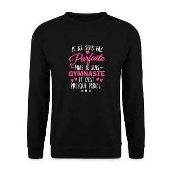 pas parfaite mais gymnaste / humour gymnaste - Sweat-shirt Unisexe - noir - Devant - Alina (178cm) & Michal (187cm)