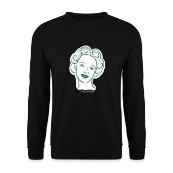 30er Jahre / Frau Porträt / Frauenpower / minavi - Unisex Pullover - Schwarz - Vorne - Alina (178cm) & Michal (187cm)