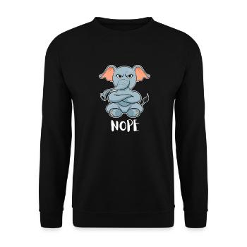 Nope Éléphant paresseux drôle - Sweat-shirt Unisexe - noir - Devant - Alina (178cm) & Michal (187cm)