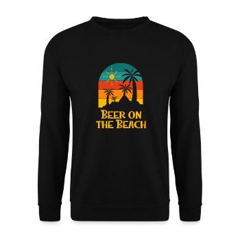 Beer on the Beach Drinking Party Drinker Ocean - Unisex Pullover - Schwarz - Vorne - Alina (178cm) & Michal (187cm)